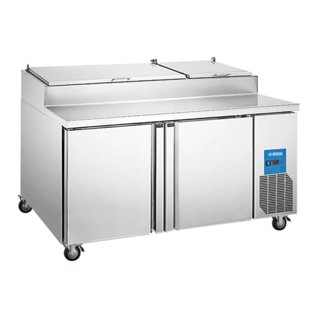 Migsa Picl2 Mesa Preparacion 2 Puertas, en acero inoxidable.