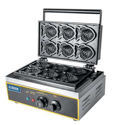 Migsa WKM-6 Wafflera en Forma Mini Taiyaky Cafeterias Heladerias Paleterias Neverias Pastelerias Reposteria KitchenMax.Store