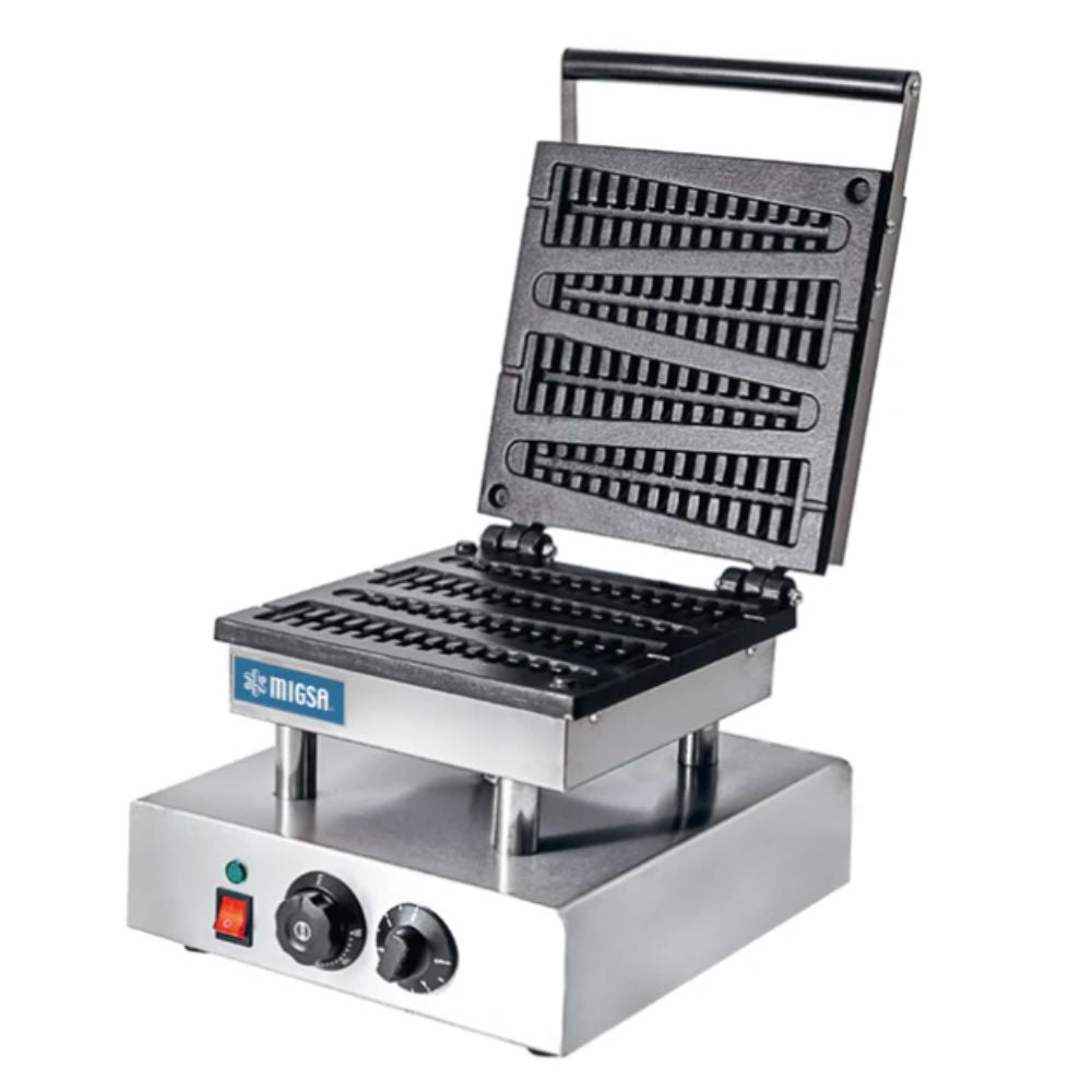 Migsa WPP-4 Wafflera Crepaletas en Forma de Pino Cafeterias Heladerias Paleterias Neverias Pastelerias Reposteria KitchenMax.Store Waffles Wafflera