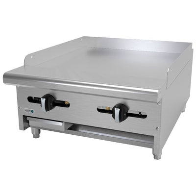 PLANCHA ASBER AEMG-24 | Plancha Manual | Placas en cold-rolled | Gas | Acero Inoxidable | 2 Quemadores | Restaurante Hotel Cafetería Lonchería Bar | Niveladores Charola Bandeja Quemadores Plancha Coccion Derrame Grasa Preparacion de alimentos Mariscos Cocina Industrial Negocio Uso Rudo Comercial Restaurante Hotel Cafetería Bistró Buffet Gourmet 24"