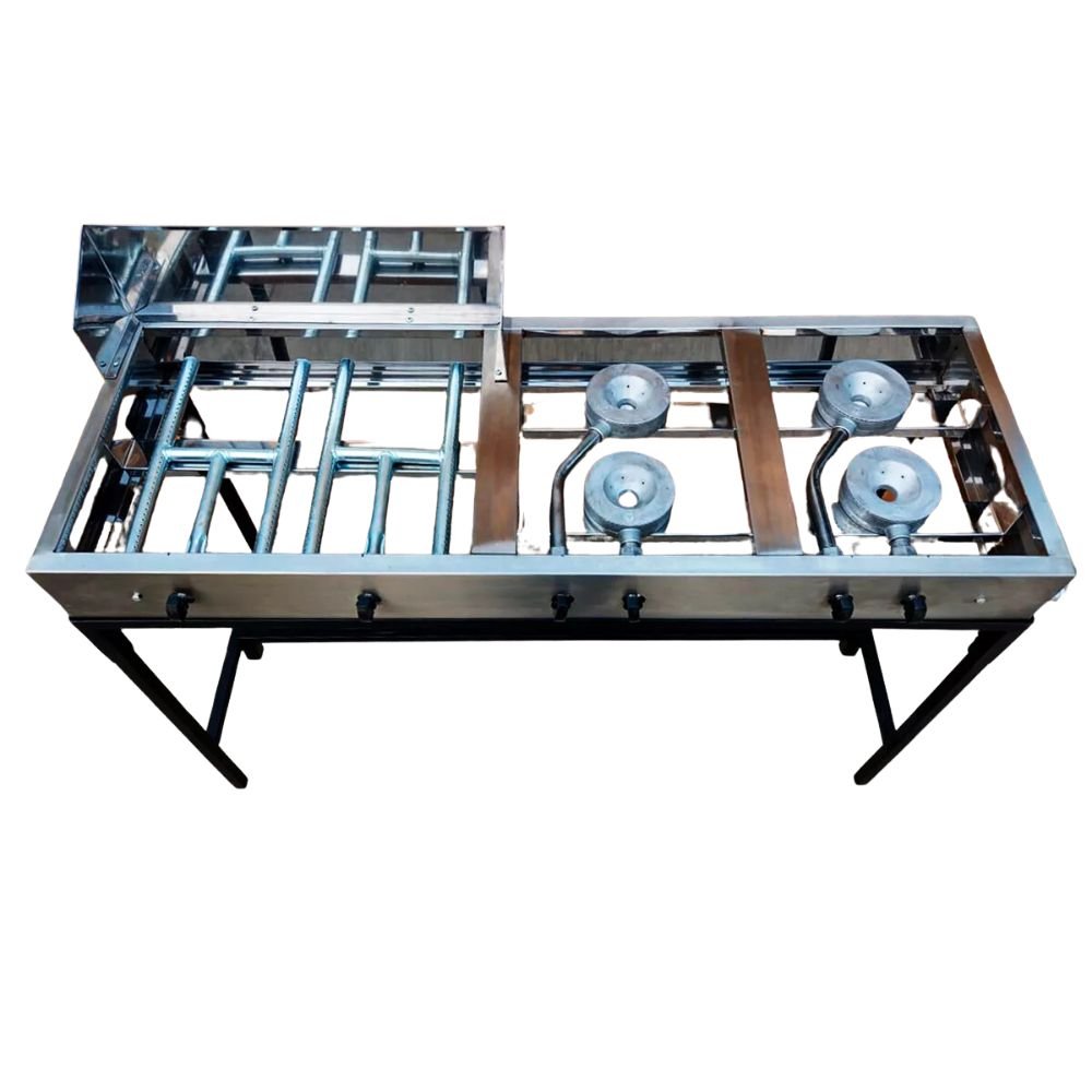 PLANCHA MINDEJAL MLM1599754470 | Plancha de 4 Quemadores | Frente 141 cm | Acero Inoxidable | Cocina Industrial Restaurante Negocio Carne Pollo Tacos Hamburguesas Hot Dog Tacos Barbacoa Tacos Dorados Tortas Panini Restaurante Comedor Cocina Industriales Negocio Fonda Taqueria Cenaduria