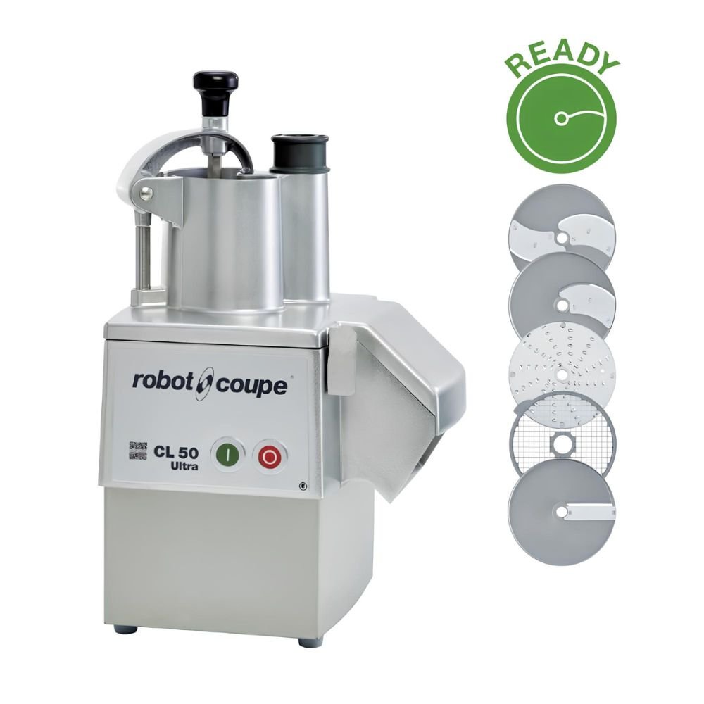 Procesador de Vegetales Robot Coupe CL50EULTRA5DISCS, procesador de vegetales industrial, en acero inoxidable.