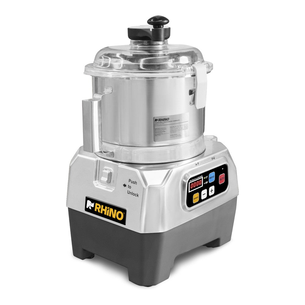 PROCESADOR RHINO PROCO-1500 | Procesador de Alimentos Combinado | 1,500 W | Velocidad 300 a 3,500 RPM | Incluye 5 Discos | Restaurante Cocina Industrial