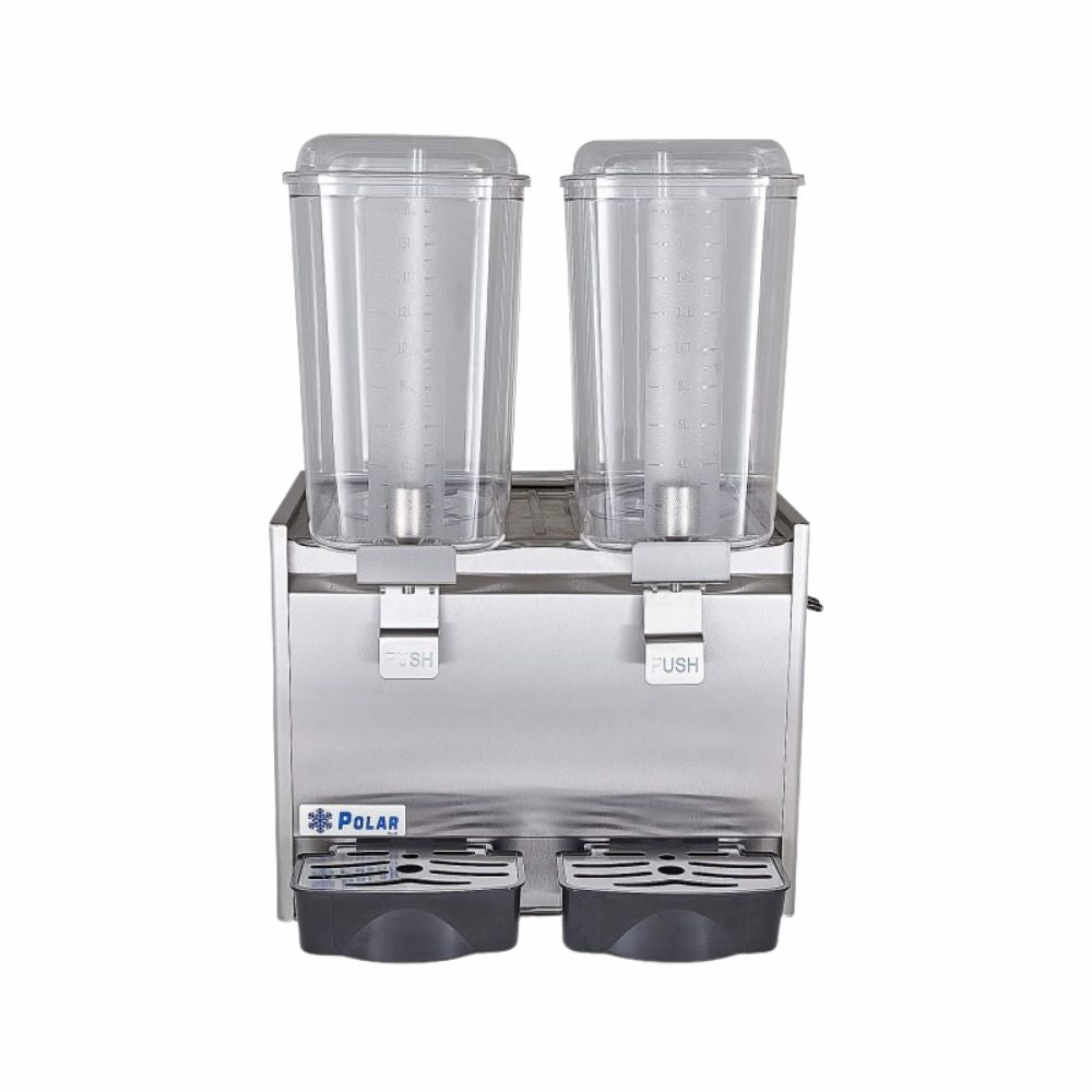 Despachador de Bebidas Polar DB-18X2, enfría bebidas a 5°c, en acero inoxidable.