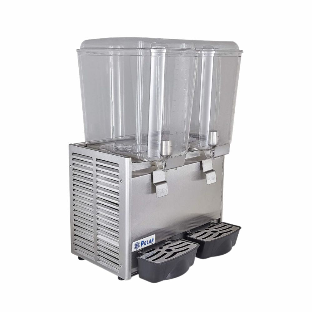 Despachador de Bebidas Polar DB-18X2, enfría bebidas a 5°c, en acero inoxidable.