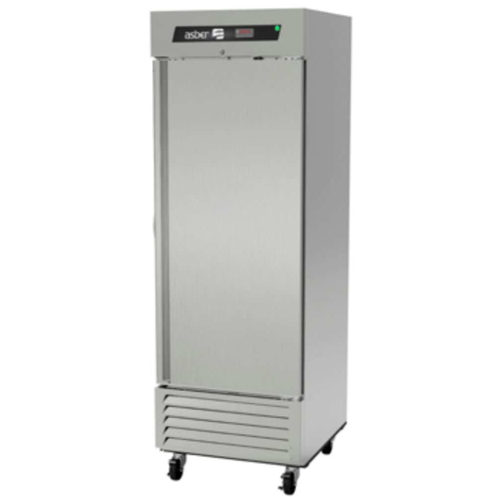 REFRIGERADOR ASBER ARR-23-H HC | Refrigerador Vertical | 1 Puerta Solida | 23 Pies Cúbicos | Acero Inoxidable | 3 Parrillas | Bar Tiendas Carnicería Abarrotes