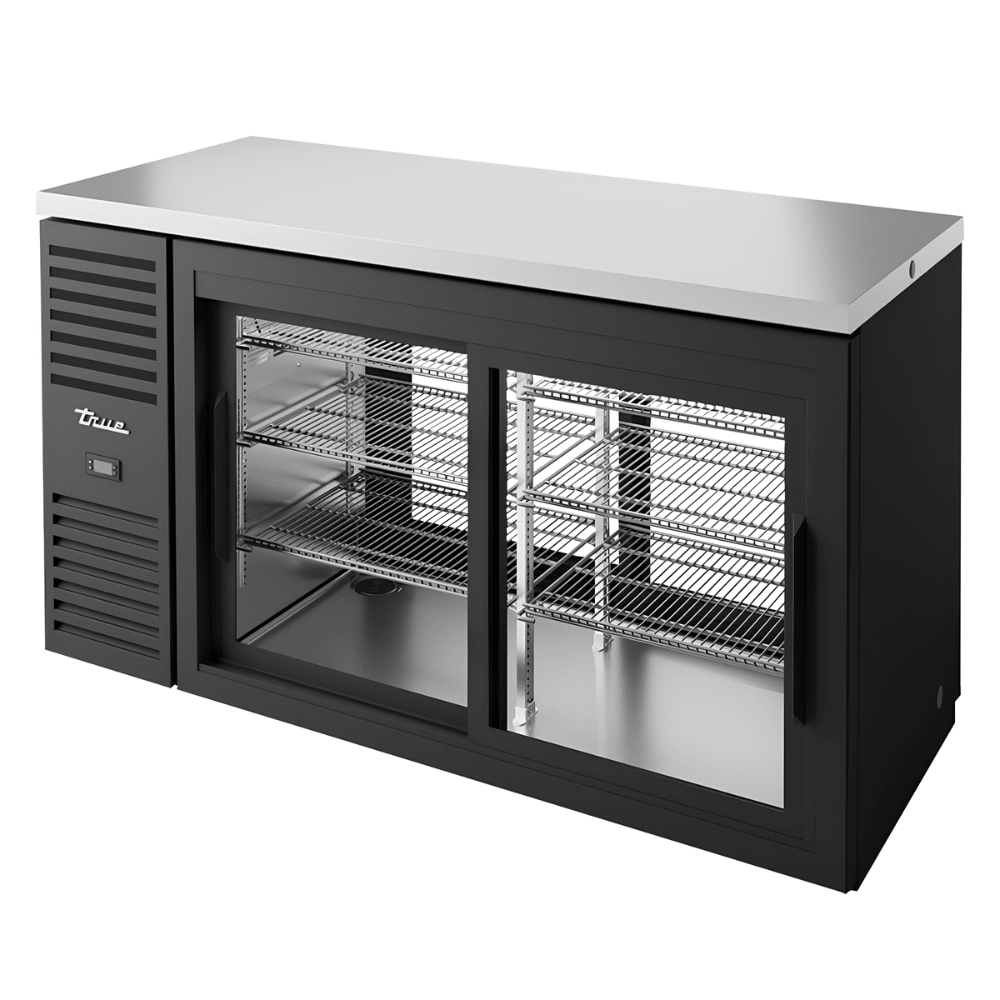Refrigerador Bajo Barra True TBR60-PTSZ1-L-B-11-11-1, en acero inoxidable.