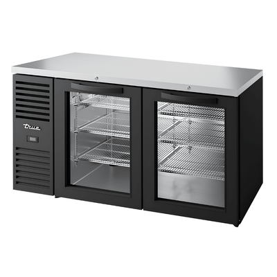 Refrigerador Bajo Barra True TBR60-RISZ1-L-B-GG-1, en acero inoxidable.