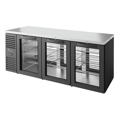 Refrigerador Bajo Barra True TBR84-PTSZ1-L-B-GGG-GGG-1, en acero inoxidable.