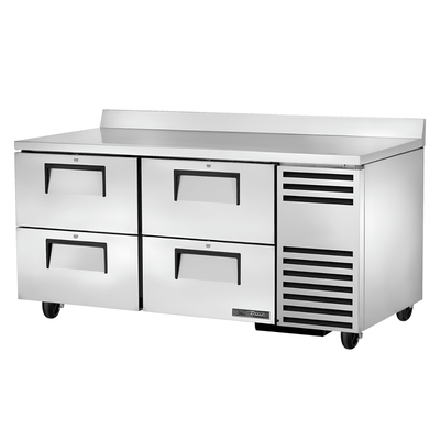 Refrigerador Bajo Mostrador True TWT-67D-4-HC, en acero inoxidable.