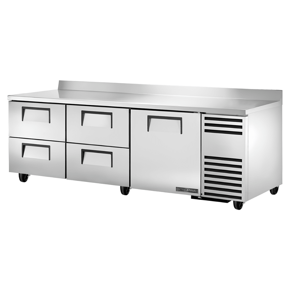 Refrigerador Bajo Mostrador True TWT-93D-4-HC, en acero inoxidable.