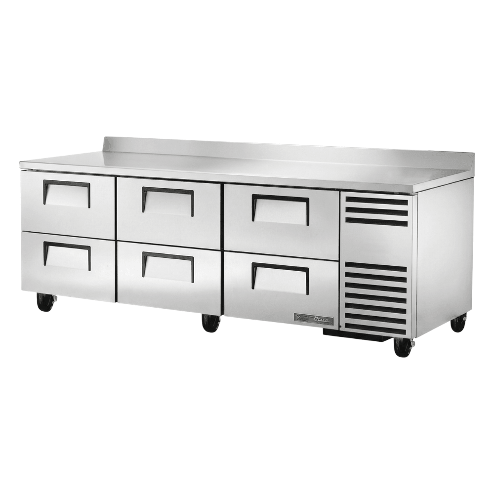 Refrigerador Bajo Mostrador True TWT-93D-6-HC, en acero inoxidable.