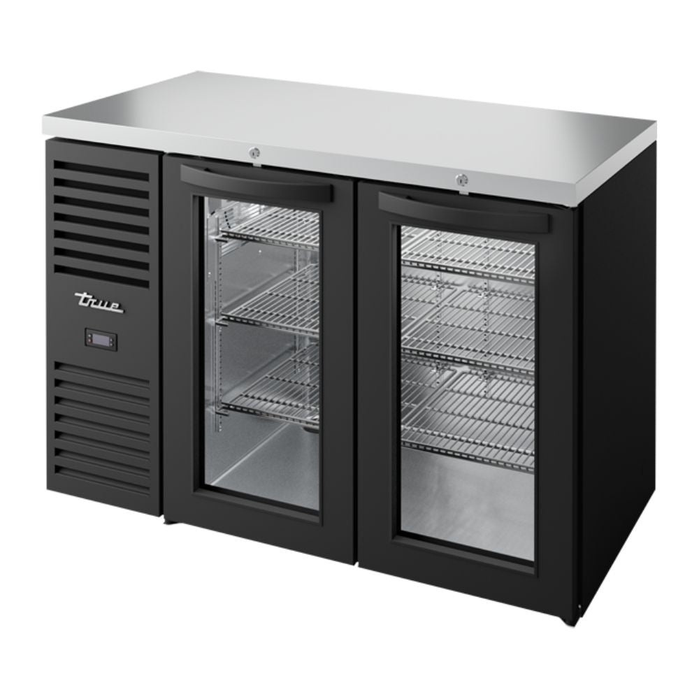 REFRIGERADOR CONTRABARRA TRUE TBR48-RISZ1-L-B-GG-1 | Contrabarra de Bar Refrigerada | Empotrable | 2 Puertas Cristal | para Barra Bar Hotel Cafetería Pub Antro Zona de Fiesta Bebidas Bares