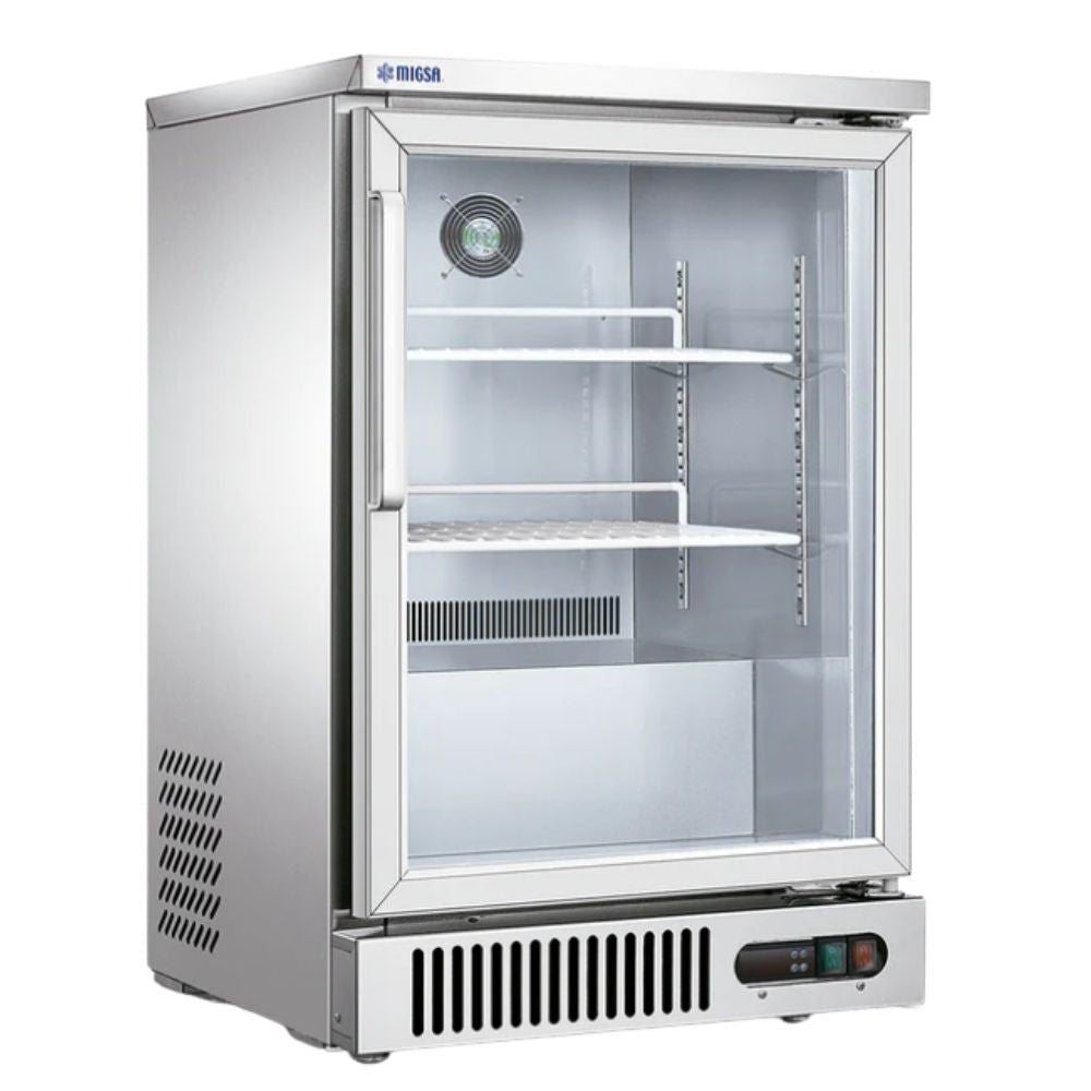 Refrigerador Migsa SG160, 160 litros., en acero inoxidable.