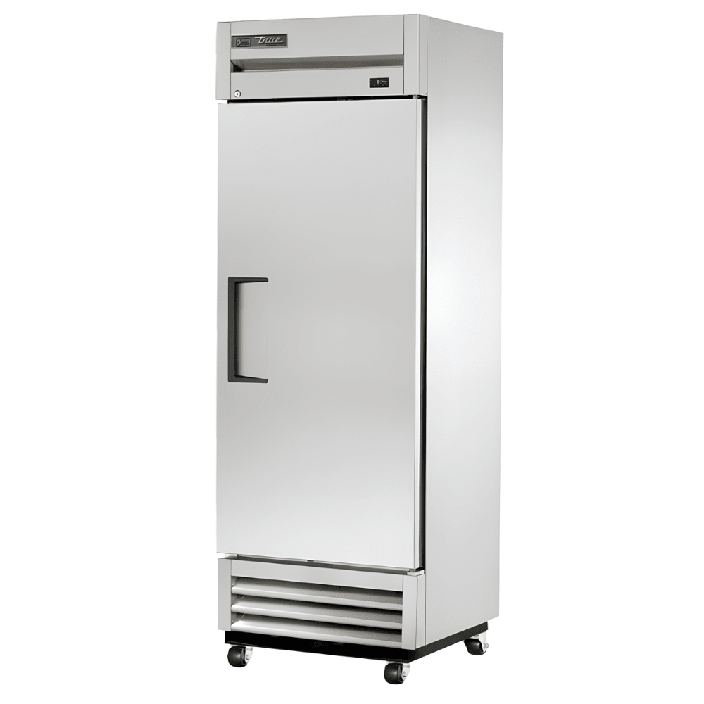 Refrigerador True T-19FZ-HC, refrigerador vertical, en acero inoxidable.