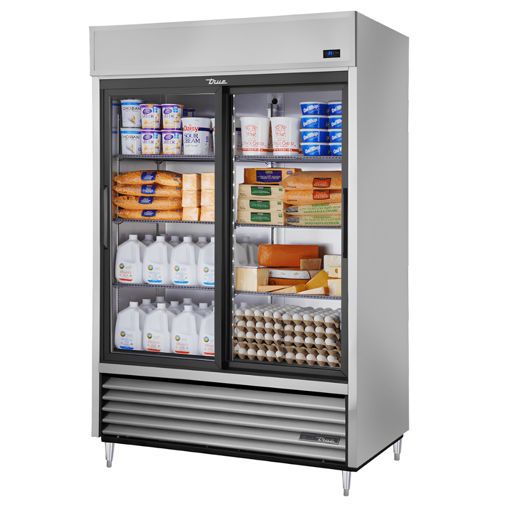 Refrigerador True TSD-47G-HC-LD, refrigerador vertical, en acero inoxidable.