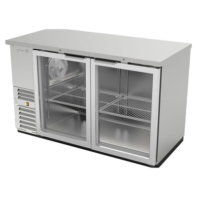 REFRIGERADOR ASBER ABBC-58 G-HC / SG-HC | Refrigerador Contra Barra | Eléctrico | 2 Puertas Cristal | 4 Parrillas | Acero Inoxidable | 19 Pies Cúbicos | Bar Tienda Bistró