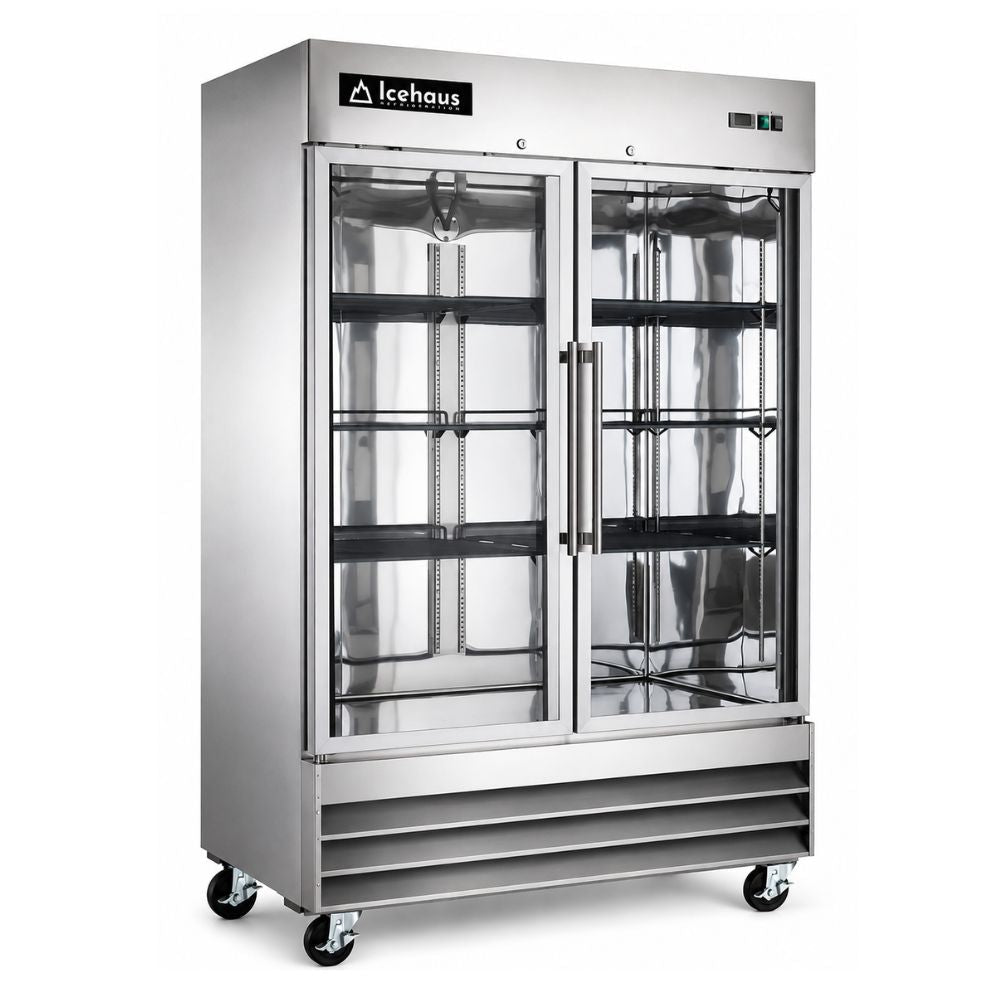 Refrigerador Icehaus RV-2PC-SS-01, refrigerador vertical, en acero inoxidable.
