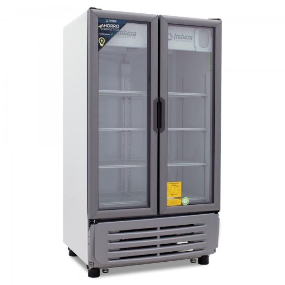 REFRIGERADOR IMBERA 1023618 VRD35 D BMAD LED GRI | Refrigerador Enfriador Vertical | 2 Puertas Cristal | 35 Pies Cúbicos | Super Mercado Abarrotes Carnicería