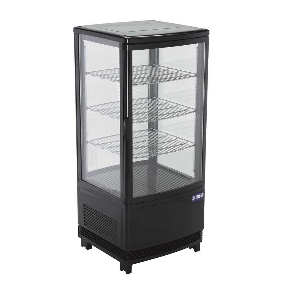 MIGSA RT-78L 2R | Refrigerador | Cremería Comercios Carnicería Abarrotes | Refrigerador De Exhibición Panorámica | 2 Puertas Cristal Curvo. | 86 Litros | Acero Inoxidable | Insumos Hotel Panadería Refresquero Latas Bar Tiendas Bistro Restaurante Lácteos Industrial Cocina Cremería Comercios Carnicería Abarrotes 