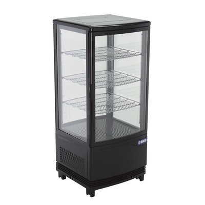 MIGSA RT-78L 2R | Refrigerador | Cremería Comercios Carnicería Abarrotes | Refrigerador De Exhibición Panorámica | 2 Puertas Cristal Curvo. | 86 Litros | Acero Inoxidable | Insumos Hotel Panadería Refresquero Latas Bar Tiendas Bistro Restaurante Lácteos Industrial Cocina Cremería Comercios Carnicería Abarrotes 