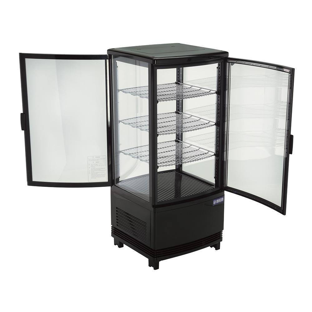 MIGSA RT-78L 2R | Refrigerador | Cremería Comercios Carnicería Abarrotes | Refrigerador De Exhibición Panorámica | 2 Puertas Cristal Curvo. | 86 Litros | Acero Inoxidable | Insumos Hotel Panadería Refresquero Latas Bar Tiendas Bistro Restaurante Lácteos Industrial Cocina Cremería Comercios Carnicería Abarrotes 