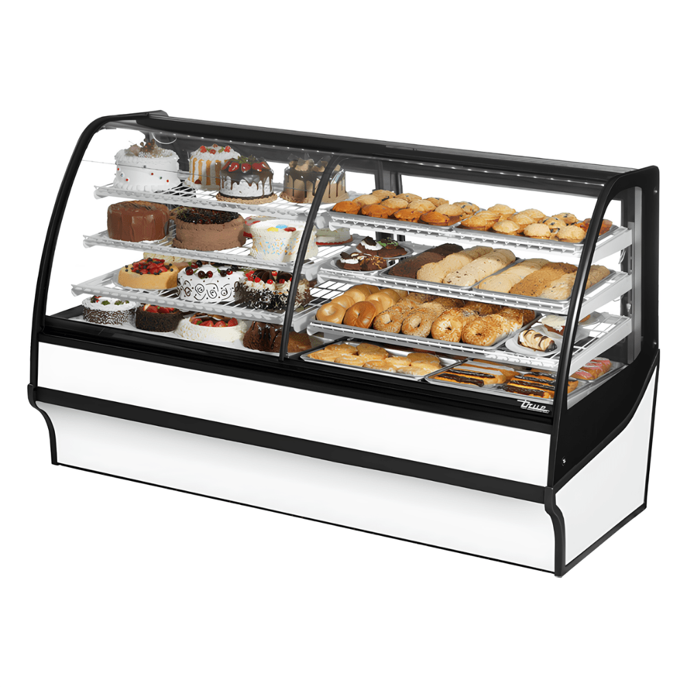 Vitrina Exhibidora True TDM-DZ-77-GE/GE-W-W, vitrina exhibidora refrigerada, en acero inoxidable.