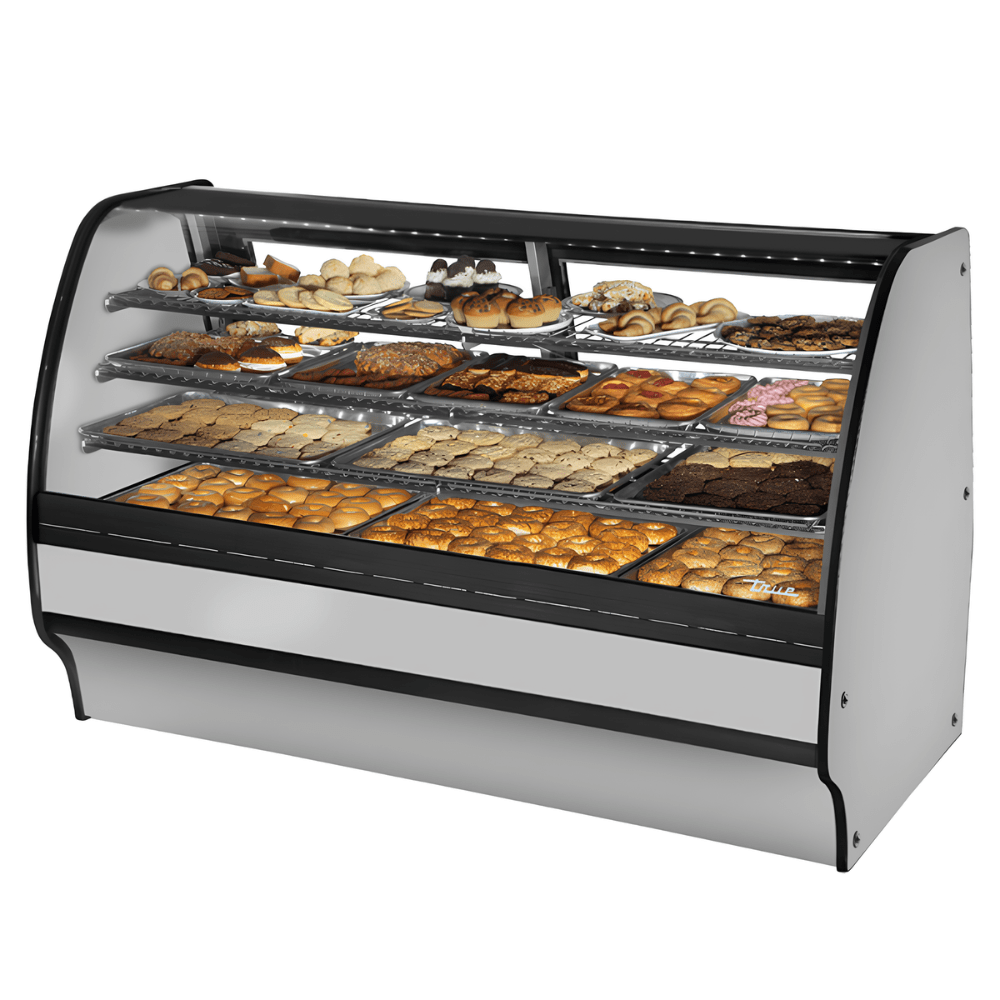 Vitrina Exhibidora True TGM-DC-59-SC/SC-S-S, en acero inoxidable.