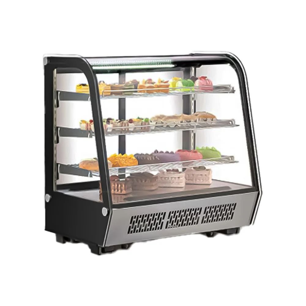 VITRINA MIGSA CW-235R | Vitrina Refrigerada de Exhibición | Cristal Curvo | Negocio Pastelería Panadería Pasteleria Reposteria Negocio Alimentos Pasteles Panes Exhibición Industrial Carnicería Cremería 