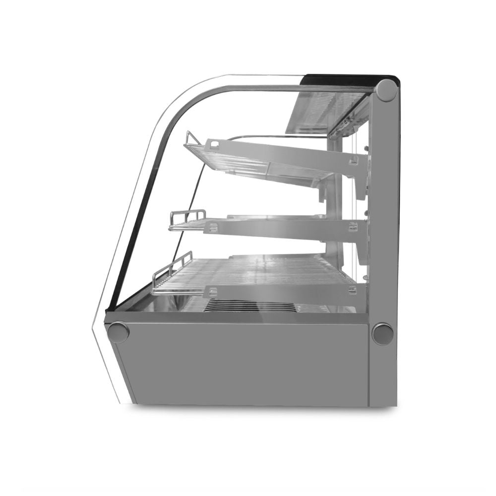 Vitrina Rhino VICAMO-120L, vitrina caliente sobre mostrador, en acero inoxidable.