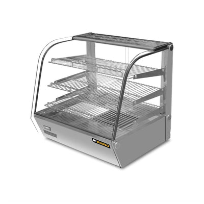 Vitrina Rhino VICAMO-160L, vitrina caliente sobre mostrador, en acero inoxidable.