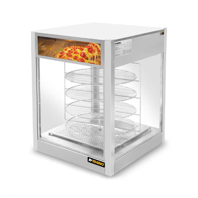 Vitrina Rhino VICAPI-177L, vitrina calentadora de pizza, en acero inoxidable.