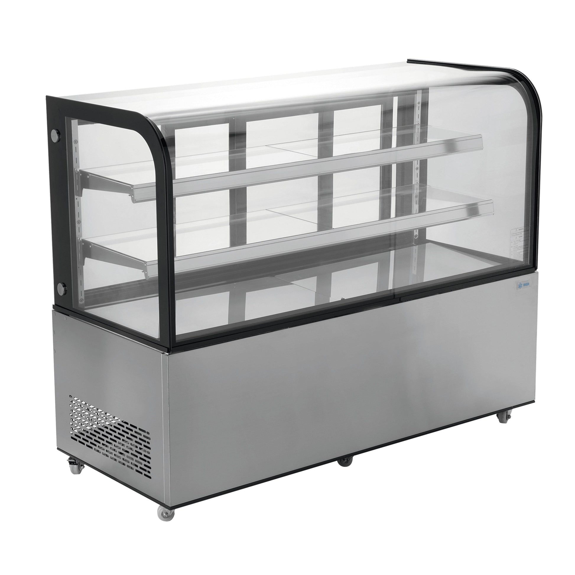 VITRINA MIGSA ARC-470Y | Vitrina Refrigerada Cristal Curvo | 151.5 cm | Acero Inoxidable | Postres Pastelería Restaurante | Barrotes Cafeteria Restaurantes Tiendas de conveniencia Negocio de Comida