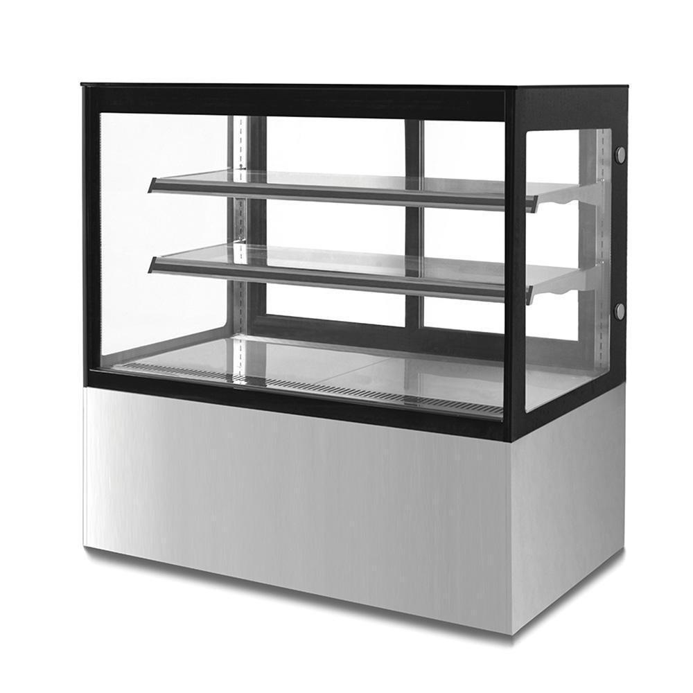 VITRINA MIGSA GN-1200R2 | Vitrina Exhibidora Cristal Recto | 120 cm | Acero Inoxidable | Alimentos Panadería Restaurante | Barrotes Cafeteria Restaurantes Tiendas de conveniencia Negocio de Comida