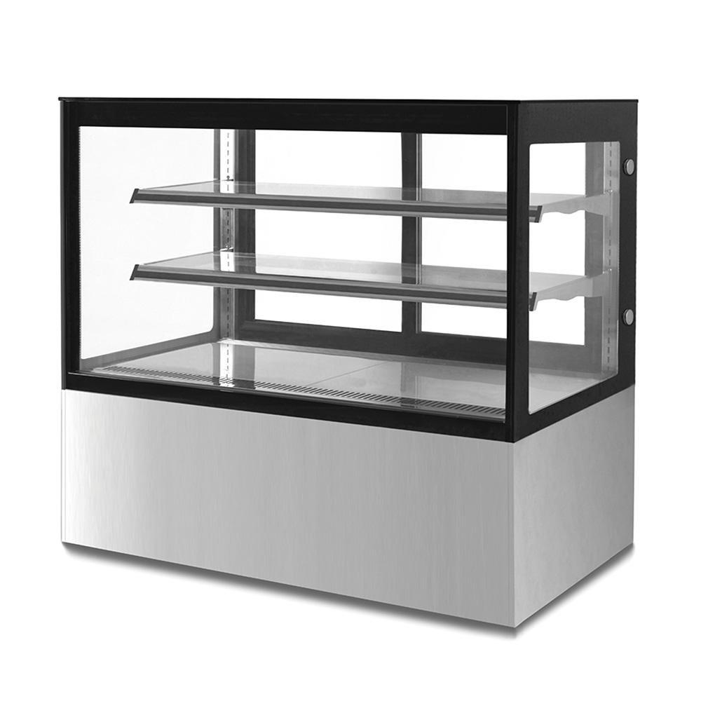 VITRINA MIGSA GN-1500R2 | Vitrina Refrigerada Cristal Recto | 150 cm | Acero Inoxidable | Comida Exhibida Alimentos | Barrotes Cafeteria Restaurantes Tiendas de conveniencia Negocio de Comida