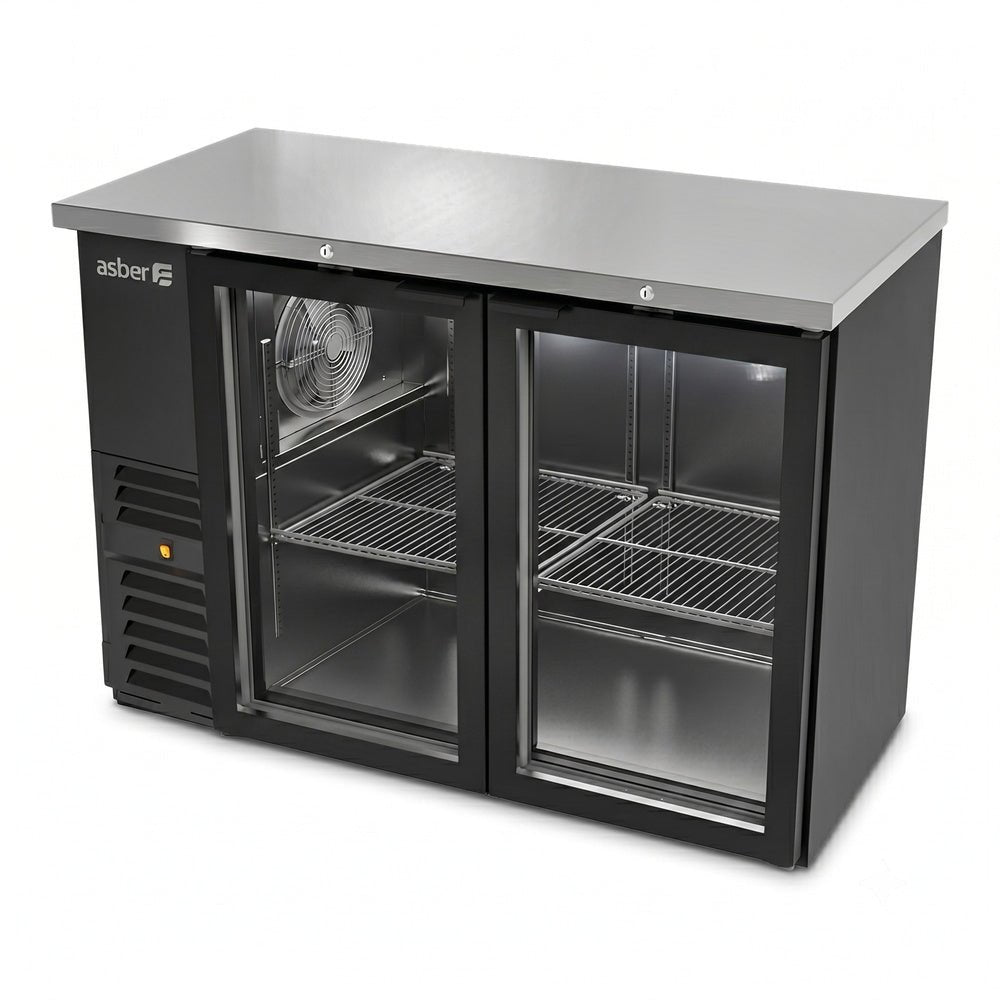 Refrigerador Contra Barra Asber ABBC-24 48 G Sd Hc, en acero inoxidable.