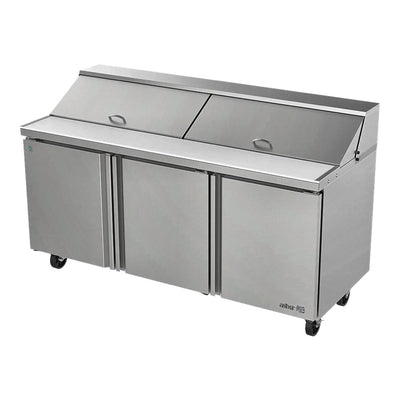 Mesa Refrigerada Asber APTS-72-18-D4 P Hc, ensaladas, en acero inoxidable.