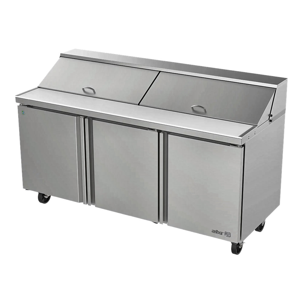 Mesa Refrigerada Asber APTS-72-18-D6 P Hc, ensaladas, en acero inoxidable.