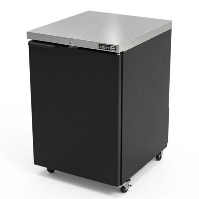 Refrigerador Contra Barra Asber ABBC-23 G Hc, en acero inoxidable.