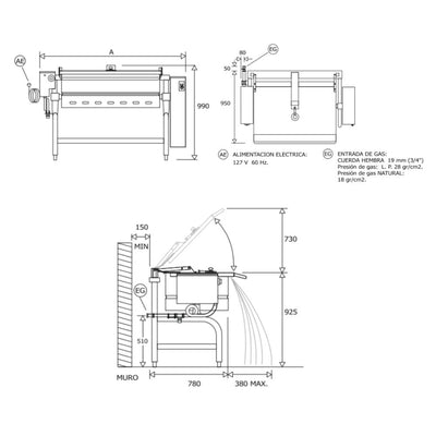 SARTÉN MADIPSA S120G | Sartén a Gas | Capacidad 120 Litros | Cocina Industrial
