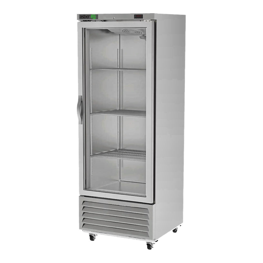 Refrigerador Asber ARR-17-G-H Hc, refrigerador vertical, en acero inoxidable.